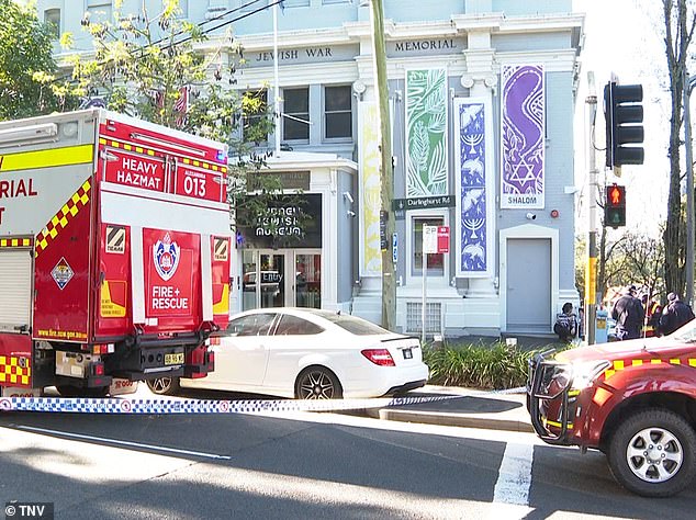 Police have launched a major operation at Sydney's Jewish Museum (pictured) after a suspicious 'substance' was found inside