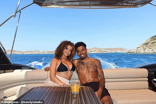 Ian Maatsen (right) has also been called up and has given up a holiday to Mykonos with his girlfriend Emely Tuinder (left) to play for his country