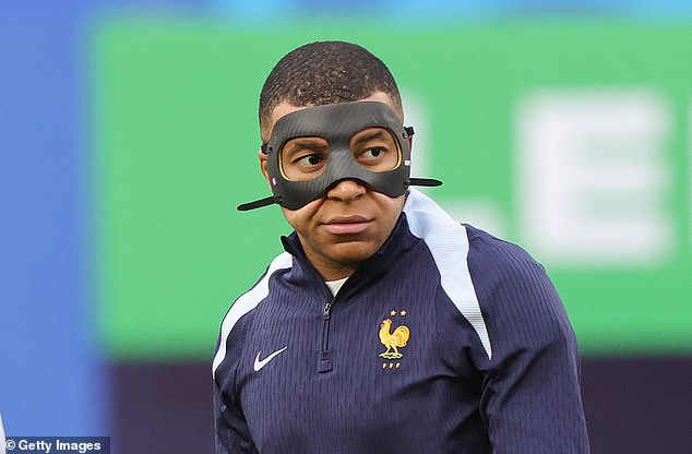 Masked Kylian Mbappe scored twice for France in a behind-closed-doors friendly match