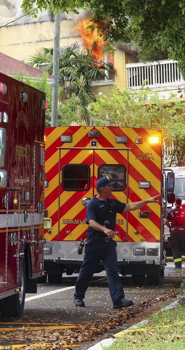 The fire started around 8:15 a.m. at the Temple Court Apartments, according to Miami Fire Information Officer Iggy Carroll