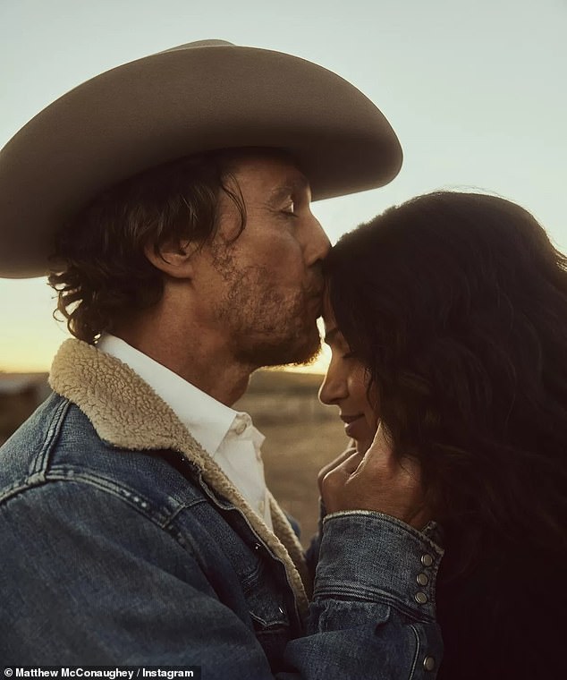 Matthew McConaughey, 54, and wife Camila Alves, 41, double-posted a Western-themed photo on Sunday to commemorate their 12th wedding anniversary