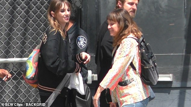 Maya Hawke was all smiles as she greeted fans outside the Hollywood studios of Jimmy Kimmel Live on Tuesday