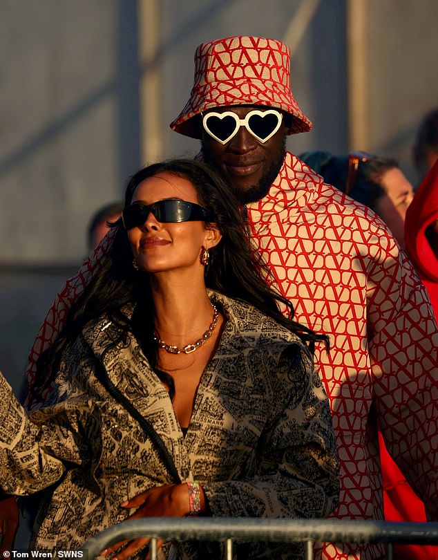 Maya Jama and her boyfriend Stormzy attracted a loved one during a D-Block Europe set at Glastonbury Festival on Friday