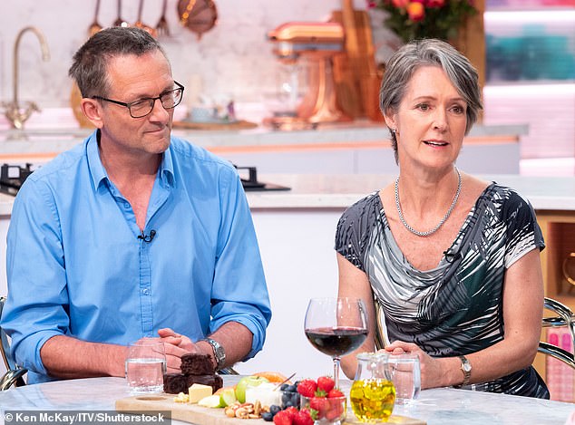 Claire Bailey (right) has paid tribute to her 'amazing' husband Dr.  Michael Mosley (left) – seen together on ITV's This Morning in June 2019