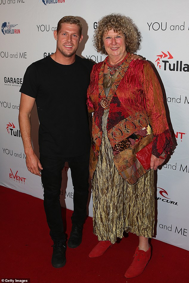 Surfing legend Mick Fanning's mother Liz Osborne (right) has seen three of her children die, with only her youngest Mick (left) and her eldest child Rachel left of the five children she raised