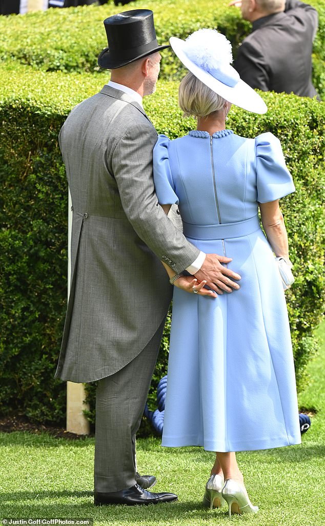 Mike and Zara Tindall were involved in a sweet public display of affection during Royal Ascot Ladies' Day on Thursday