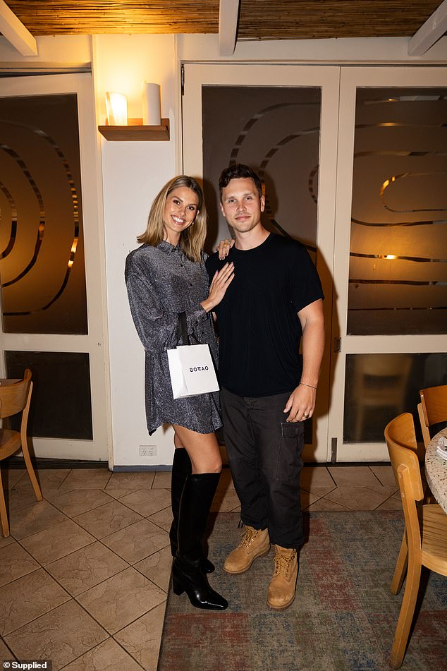 Natalie Roser and Harley Bonner looked incredibly in love as they attended the launch of new skincare brand Bottao cosmeceuticals at Matteo in Double Bay last Thursday