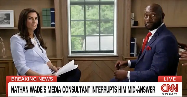 Trump accuser Nathan Wade was in the middle of an interview with CNN on Wednesday when he was suddenly interrupted by a 'media advisor'