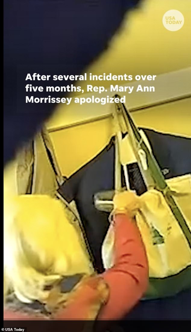 A Republican Vermont state lawmaker has apologized for repeatedly pouring water into a Democratic colleague's bag after catching her on video