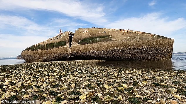 The 'cement ship' lying abandoned on a sandbar outside DuPont has been confusing visitors to the area since the 1960s