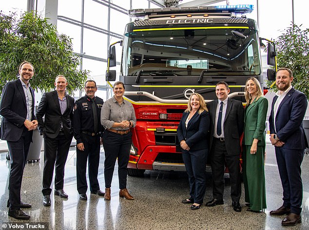 It comes after Queensland Fire and Emergency Services introduced its first battery-electric fire engine to the Sunshine Coast fleet: a Volvo 6x4 FMX Heavy Duty Electric Prime Move (pictured)