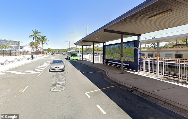 Police arrived at the Nambour bus interchange (pictured) to find two men, but the alleged attacker had already fled and has yet to be found