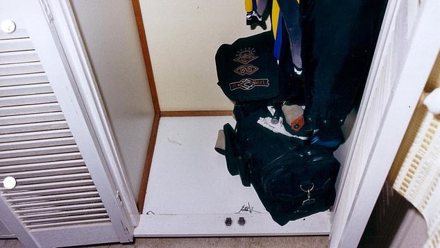 Ms Ryan hid in her boyfriend's cupboard (pictured) when other people were in the house, sparking a massive missing persons investigation that lasted five years.