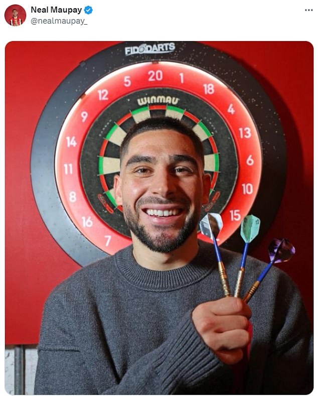 Maupay previously mocked James Maddison after he was banned by England and posted a photo of himself holding darts