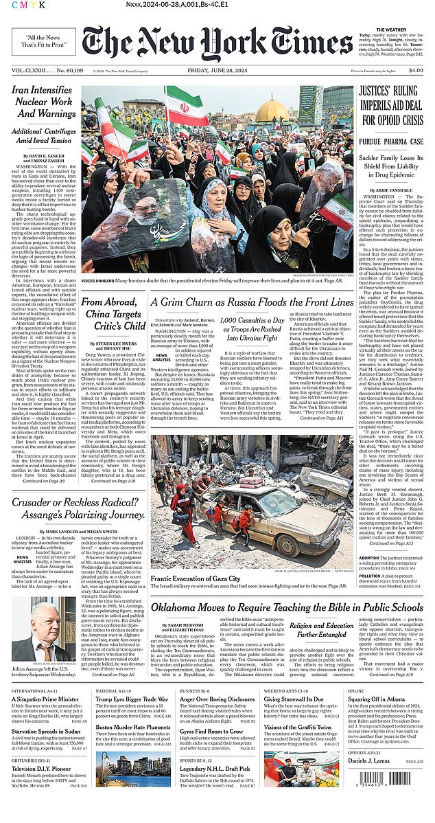 New York Times slammed for front page IGNORING the biggest