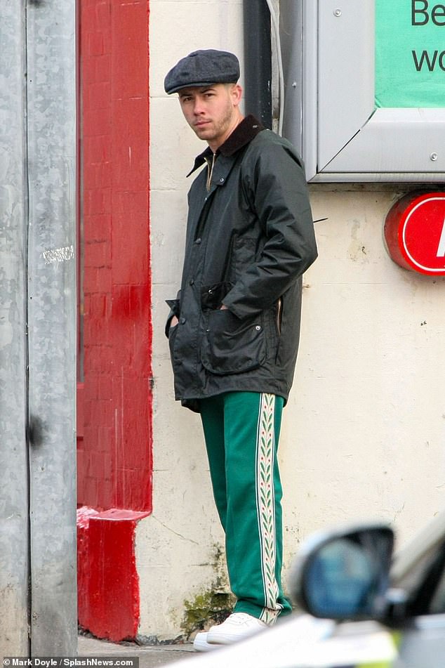 Nick Jonas, 31, made his first appearance on the set of the upcoming musical comedy Power Ballad this week