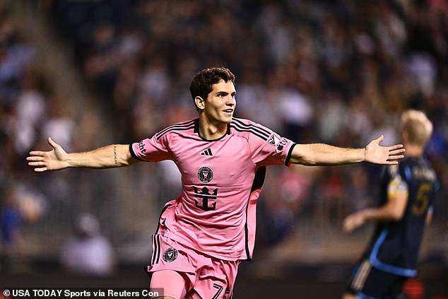 Leo Afonso drives away in celebration after sealing an injury-time winner for Inter Miami