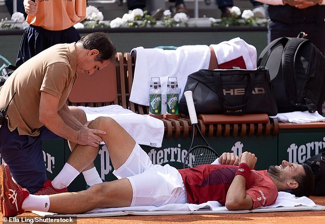 Djokovic struggled through his fourth-round match against Francisco Cerundolo