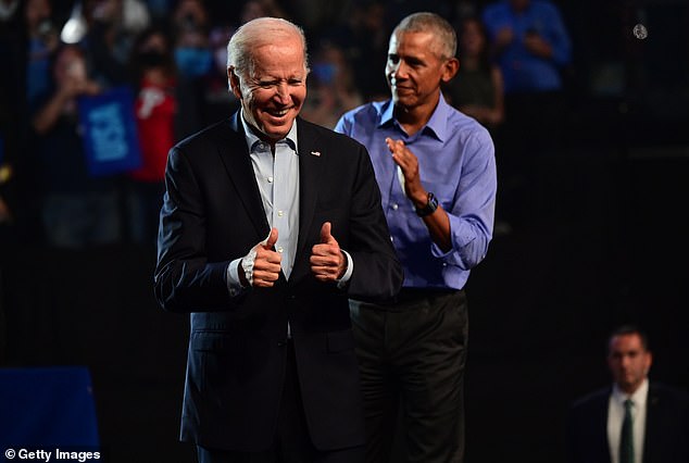 Joe Biden and Barack Obama campaign together in Pennsylvania