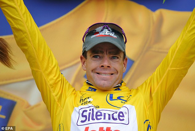 Cadel Evans (pictured in 2008) tied the knot with long-term partner Stefania Zandonella in a lavish ceremony abroad