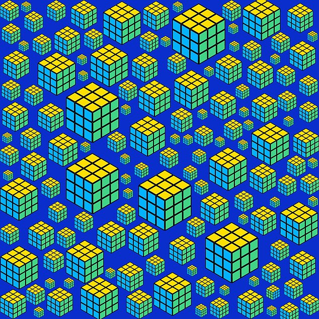 The popular 3D puzzle has been turned into a brainteaser that shows dozens of cubes that look identical, but there's a strange one in the mix.  The goal is to find the cube that doesn't match within 30 seconds, but only those with eagle eyes can see it