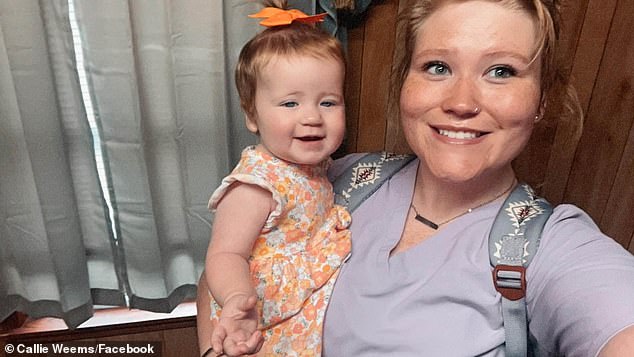 Callie Weems, pictured with her 10-month-old daughter Ivy, was tragically killed in the mass shooting in Fordyce, Arkansas, where two others were killed and seven others were injured.
