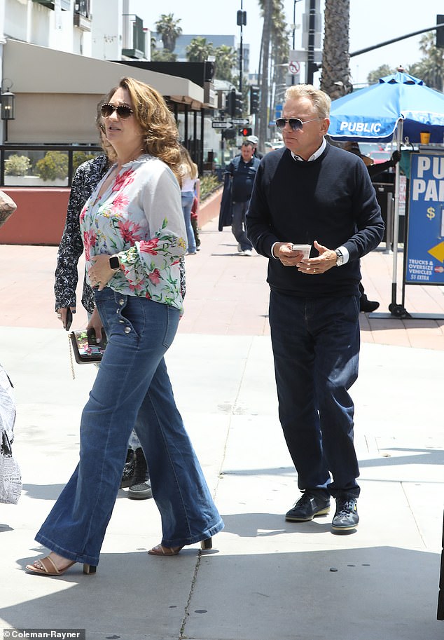 Much-loved Wheel of Fortune presenter Pat Sajak, 77, was spotted with his glamorous wife Lesly Brown, 59, for the first time in seven years - ahead of his final TV episode