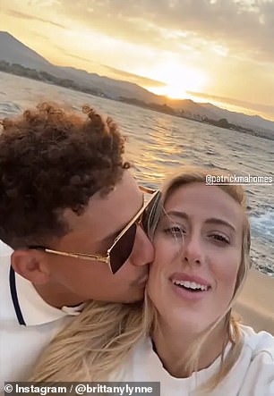 The Chiefs QB showed his love for his wife by slapping her on the cheek