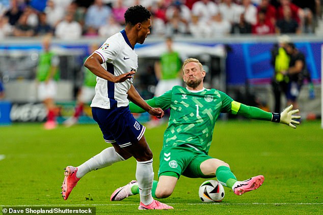 Schmeichel wasn't that busy during the match, but did make a sharp stop to deny Ollie Watkins
