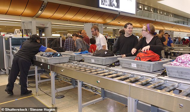 Stunned travelers have now revealed some of the crazier items they've seized at airport security, with everything from caviar to cannonballs in the mix (stock image)