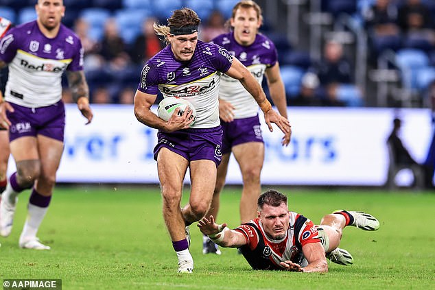 A police spokesperson confirmed Klein was targeted following the clash between Sydney Roosters and Melbourne Storm at Allianz Stadium on April 18 (pictured)