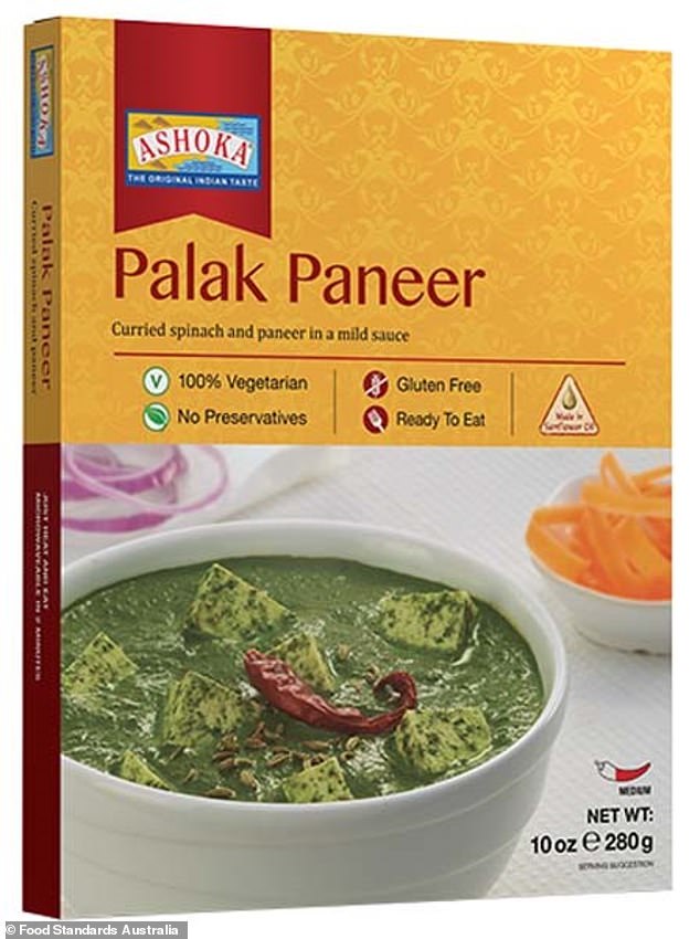 Indya Foods' Ashoka Palak Paneer 280g was urgently recalled after it failed to declare the presence of cashew nuts in the ingredients