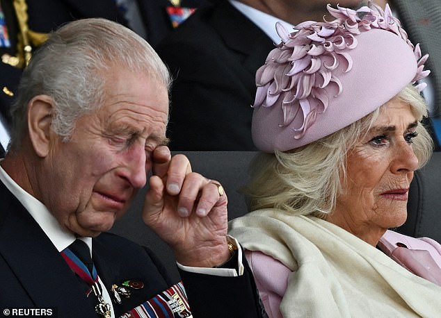 The King and Queen watched the proceedings from the Royal Box after Charles made his speech