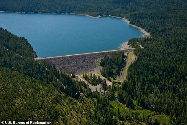 Part of Reclamation Road runs along the beautiful Grassy Lake Reservoir