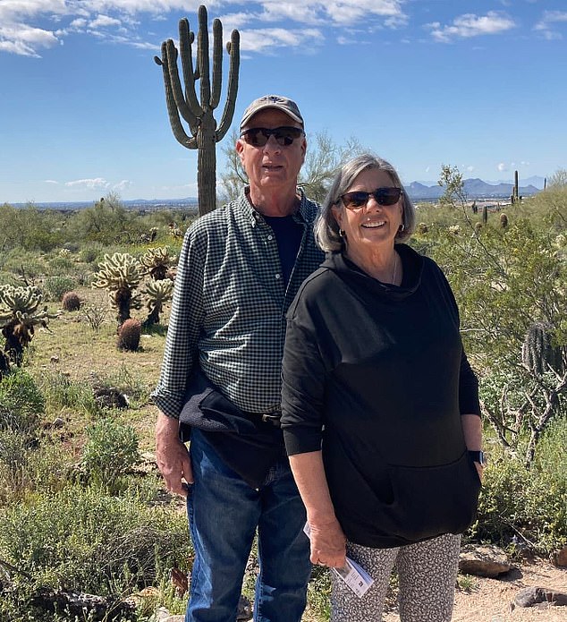 Bob and Bonnie Krall [shown left to right] were diagnosed with three types of cancer in a fourteen-month period, despite having no genetic predisposition.  Both previously had Covid.  Photo courtesy of Ms. Krall's Facebook page