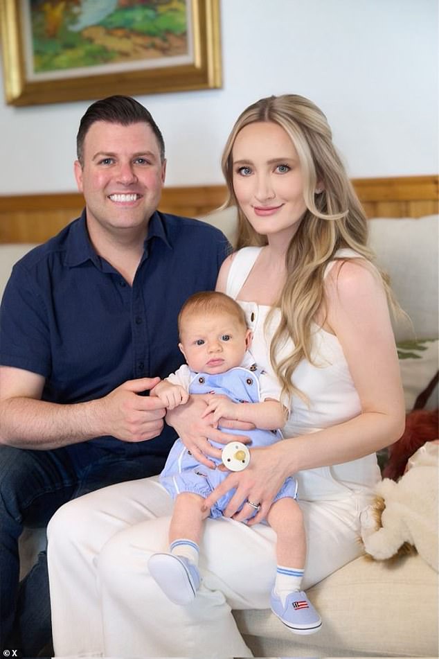 Mackenzie, wife Chloe and son in a Father's Day post