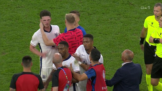 Details of what Declan Rice said to Slovakia coach Francesco Calzona have been revealed