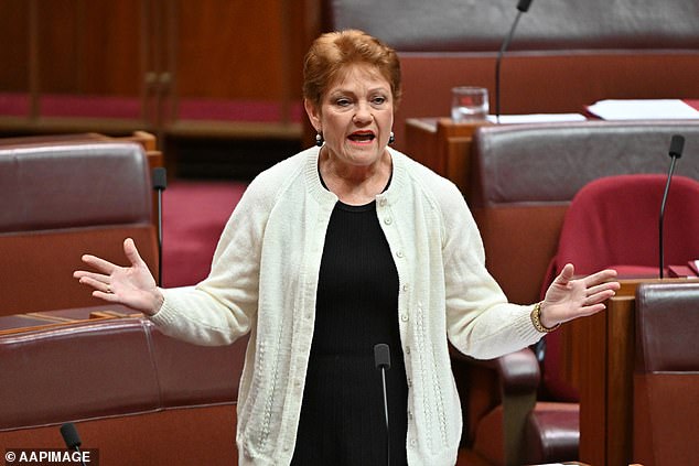 Senator Hanson (pictured) has refused to comply but has called on the wildlife warrior to see the funny side of the video, which has now been viewed more than half a million times.