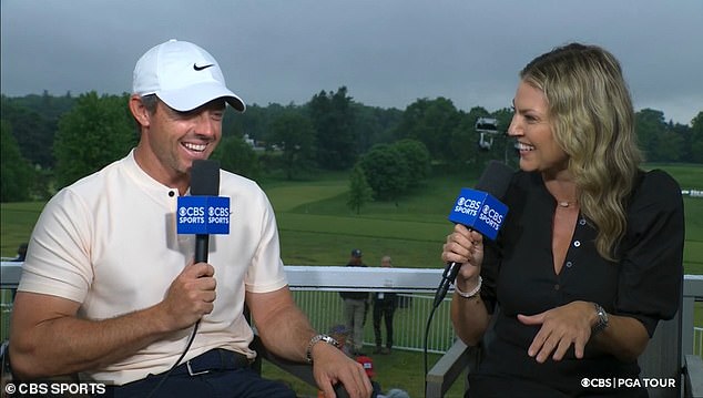 Rory McIlroy was interviewed by CBS journalist Amanda Balionis after the Canadian Open