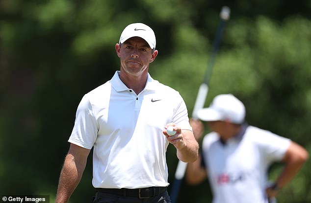 Rory McIlroy is within striking distance of the leaders during the second round of the US Open