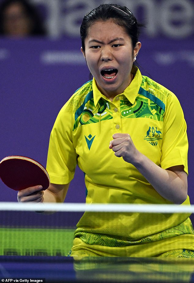Liu - a bronze medalist for Australia in the women's singles at the Commonwealth Games in Birmingham two years ago (pictured) - became an Australian citizen in March 2020