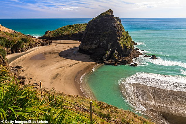 Lion's Rock, known locally as Te Piha, is an imposing and iconic feature and looms above the sand