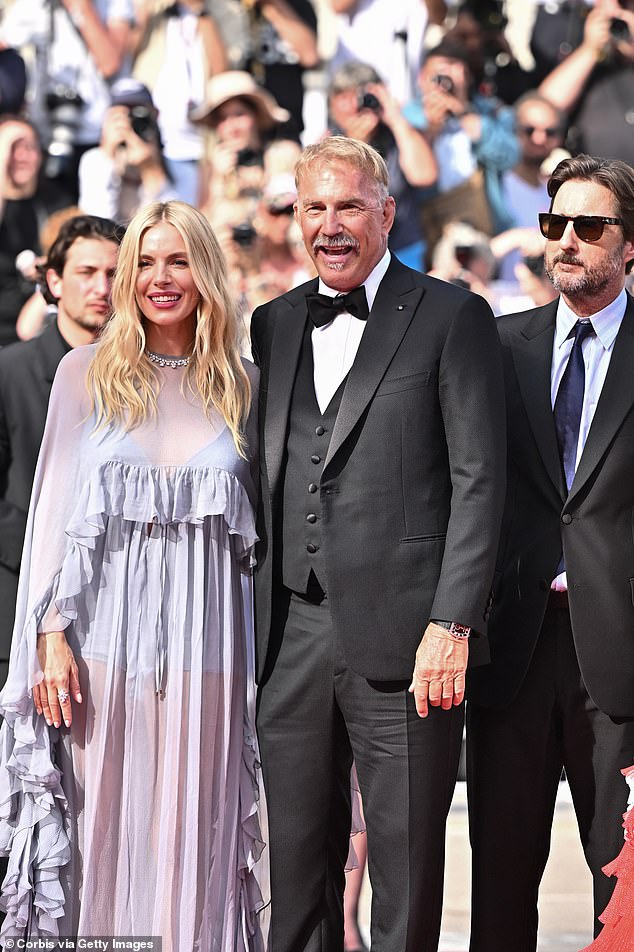 While appearing on Jimmy Kimmel Live!  Sienna also talked about her new film Horizon: An American Epic: Chapter 1, directed, co-written, produced by and starring Kevin Costner (pictured together last month)
