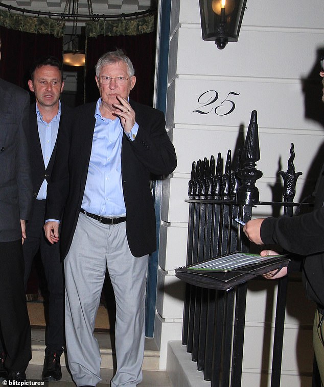 Sir Alex Ferguson 82 is spotted leaving private members club