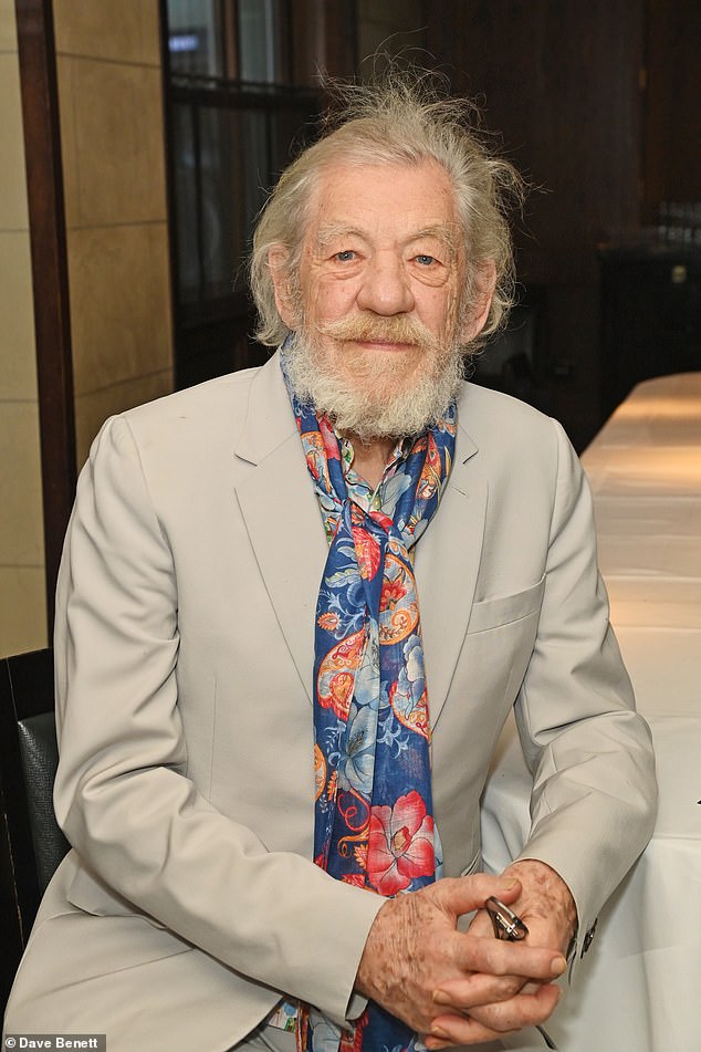 Actor Ian McKellen has been rushed to hospital after falling off stage during a performance at a London theater this evening