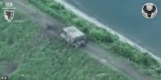 Russia's 'iron shed' tank could be seen driving through a Ukrainian battlefield before being fatally hit by a drone