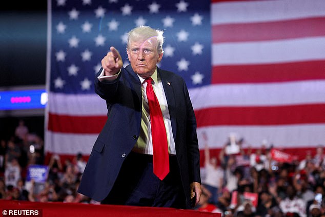 Former President Donald Trump and the Republican presidential candidate interact with the crowd during a campaign event in Philadelphia, Pennsylvania on June 22