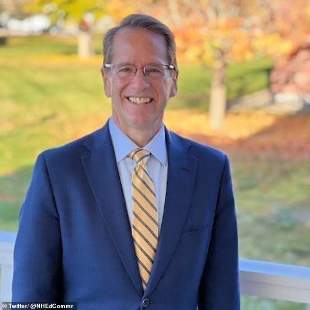 It comes after New Hampshire Education Commissioner Frank Edelblut (pictured) made the accusation in an op-ed he wrote in April titled 