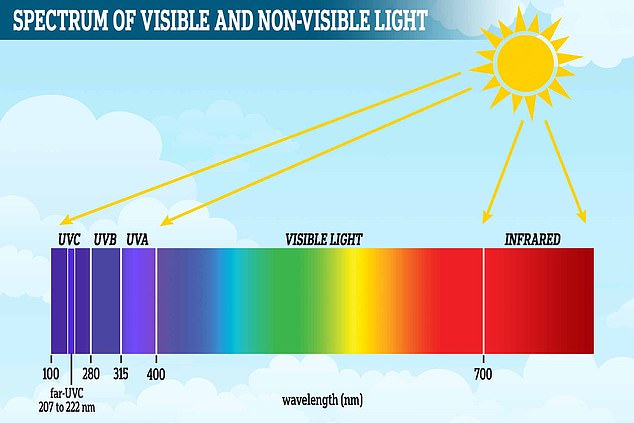 Blue light is a color in the visible light spectrum that can be perceived by the human eye.  Here the spectrum of visible and non-visible light is shown