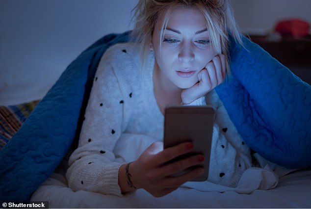 A new study casts doubt on NHS advice that blue light from screens delays sleep.  Artificial sources of blue light include smartphones, tablet and computer screens, fluorescent lamps and LED TVs (file photo)